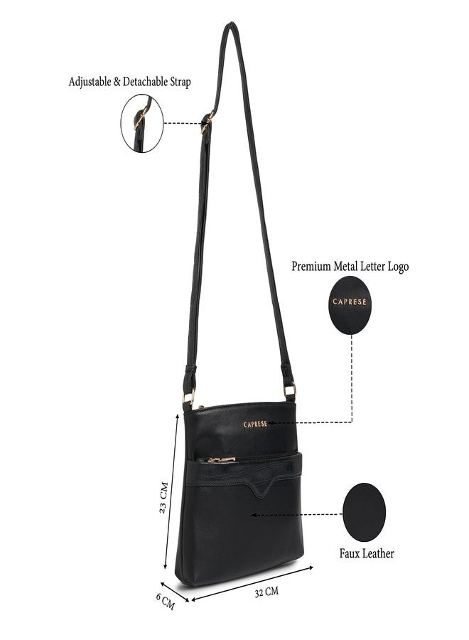 Caprese Viva Medium Sling Bag for Women with Adjustable Strap & Zipper Closure for Comfortable Wear | Versatile Handbag for Everyday Use, Travel, and Special Occasions (Black) - Image 3